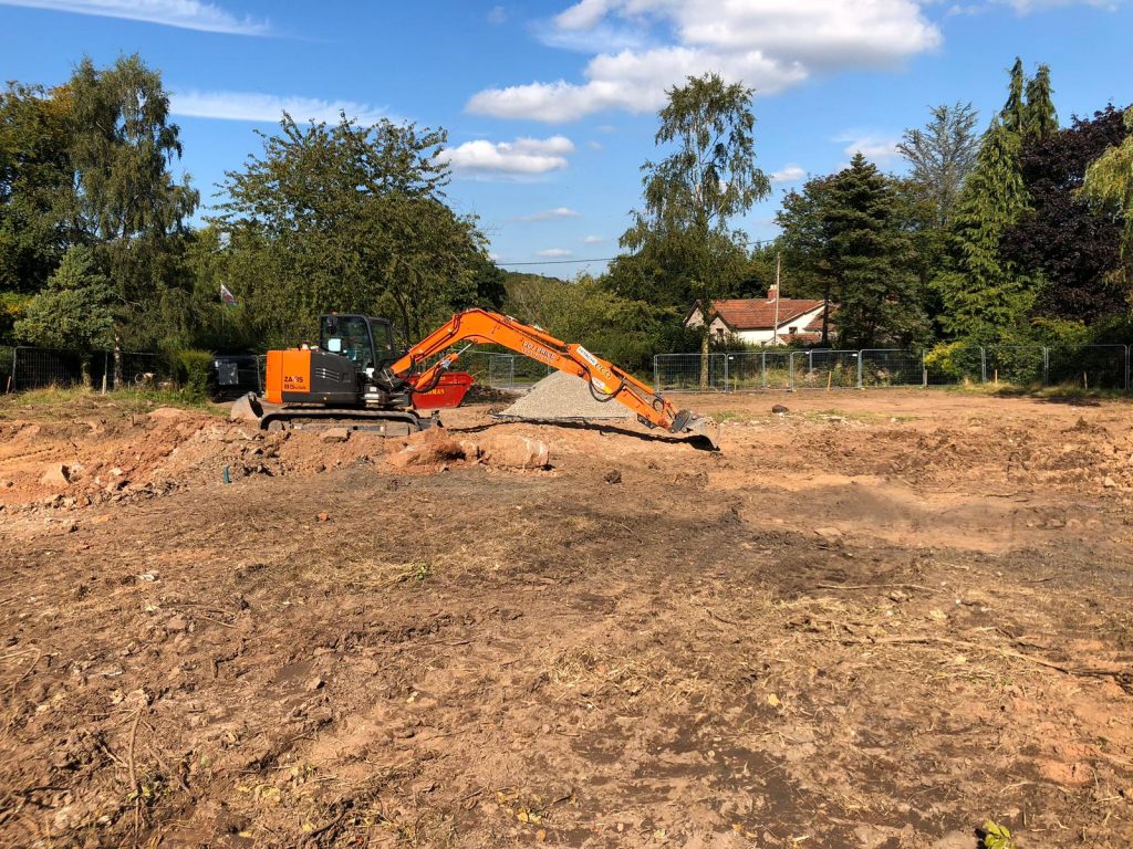 SG Rayner Homes - Thorneycroft development machinery breaking ground